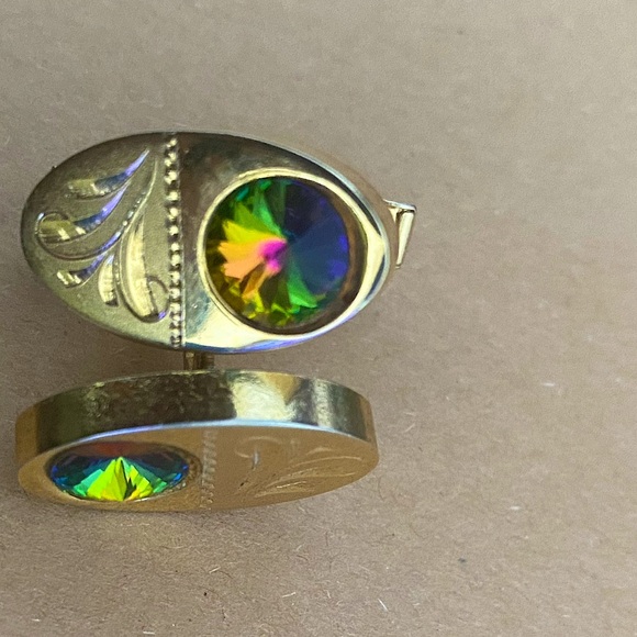 Inlay multi color stone oval cuff - Picture 4 of 4